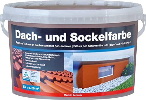 Peinture pour toitures et soubassements Baufan Havanna 5 l | Résistante à l'abrasion | Résistante aux intempéries | Sans solvant et respirante | Diluable...