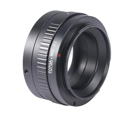 Adaptador de montura de lente Fotga manual de 360 grados M42-NZ con inclinación ±7° para cámaras Nikon Z8, Zf, Zfc, Z5, Z6, Z7 II, Z6II, Z7II, Z9, Z50 y Z30, para fotografía macro creativa y efecto miniatura, compatible con lentes de montura roscada M42 miniatura 5