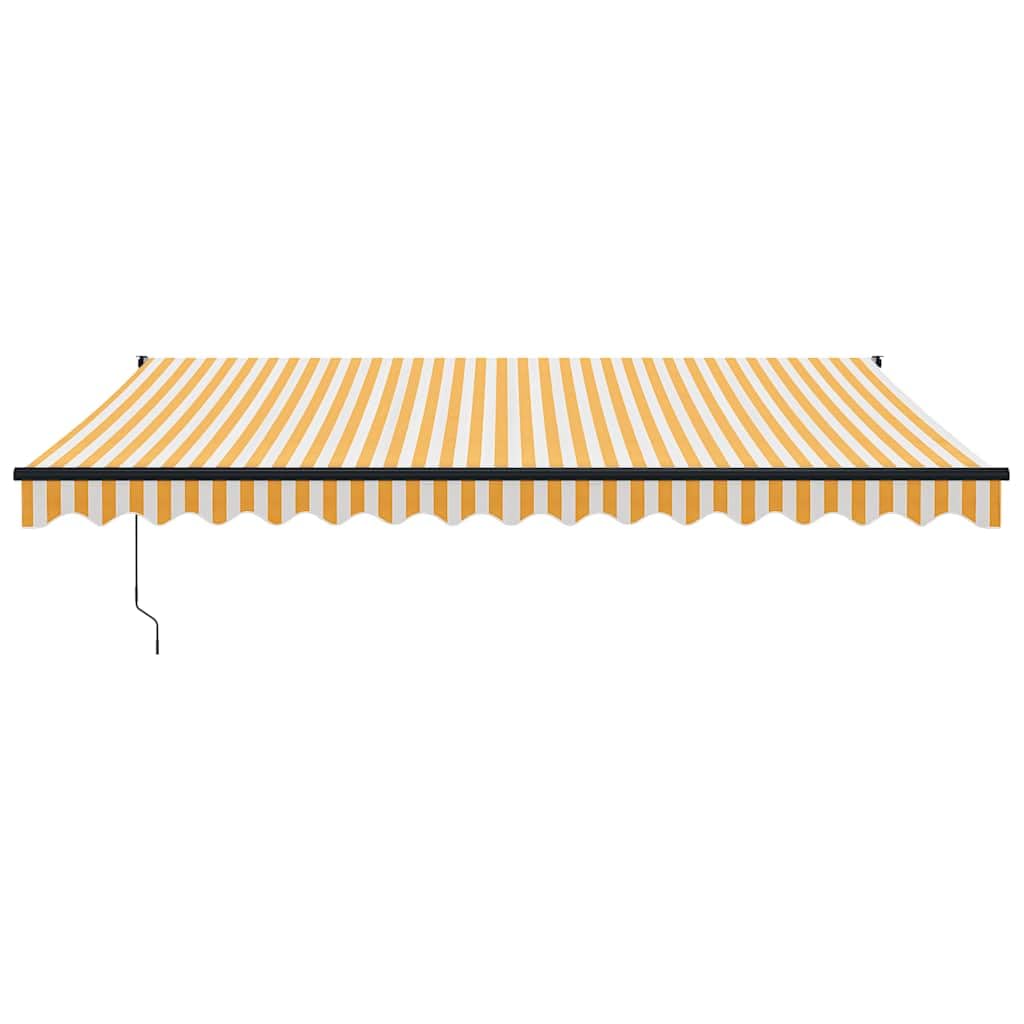 Toldo retráctil Aluminio y Tela Amarillo y Blanco 4x3 m