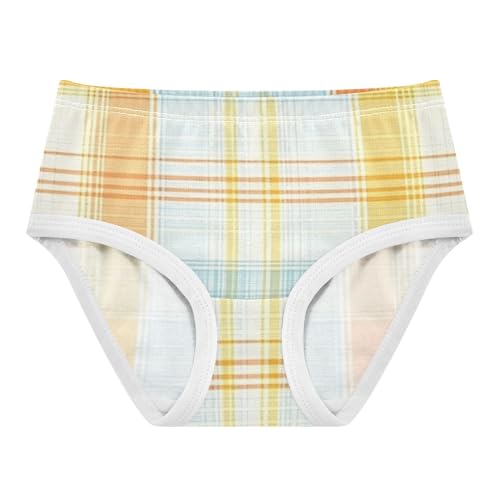 Girls' Cotton Briefs Organic Underpants for Girls Colorful Plaid