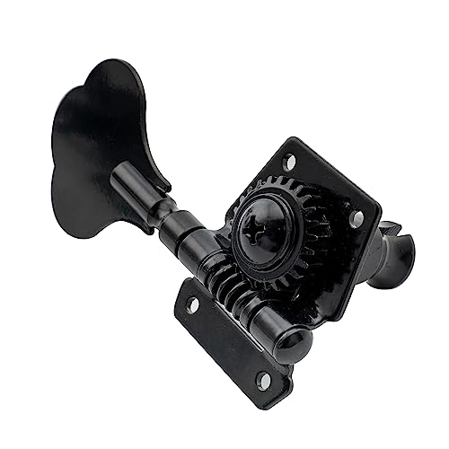 Image of Musiclily Basic Single 24:1 Ratio Open Gear Machine Head Bass Side Tuner Tuning Peg Key with Clover Button for Ibanez Style Electric Bass, Black