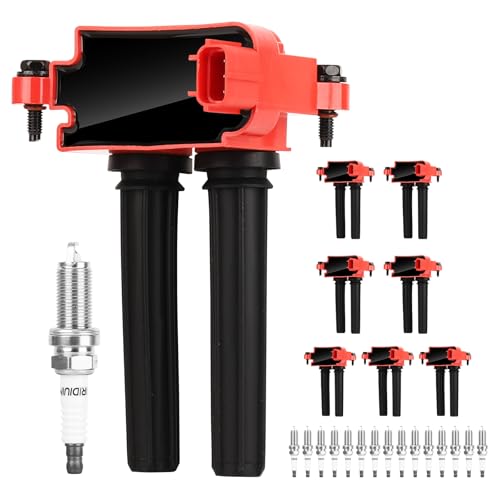 Autoexact Ignition Coil Packs and Iridium Spark Plugs Set Fit for 5.7 V8 HEMI 2008-2024 Ram 1500 2500 3500 Dodge Charger Durango Challenger Jeep Grand Cherokee Chrysler 300 # UF504 92145 Set of 8