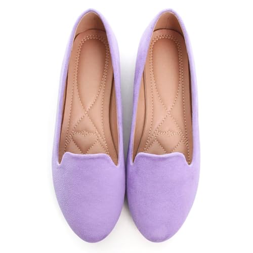 Image of Dear Time Women's Casual Loafers Flats Comfortable Round Toe Dress Shoes Slip On Ballet Flats for Women Work Office Shoes