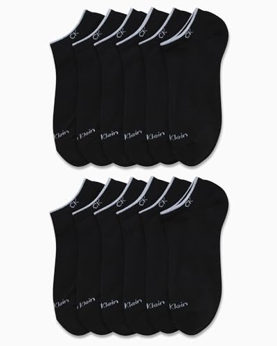 Image of Calvin Klein Womens No Show Socks - 12 Pack Breathable Lightweight Athletic Low Cut Running Socks for Women