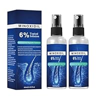 2 PC 6% Minoxidil Hair Regrowth Spray for Men & Women – Strengthening Hair Serum for Thicker, Fuller Hair | Nourishing Leave-In Hair Treatment to Support Healthy Growth & Reduce Thinning, 60ml