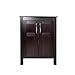 24 Inches Traditional Bathroom Vanity Set in Dark Coffee Finish, Single Bathroom Vanity with Top and 2-Door Cabinet, Brown Glass Sink Top with Single Faucet Hole
