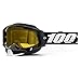 4into1 100% Racecraft2 Snow Black Goggles - w/Yellow Lens Snowmobile