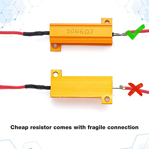 Xuhal 50w 6 Ohm LED Load Resistors Turn Signal Kit, 60 Pack, Gold - Image 6