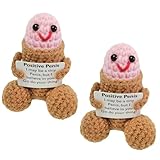 Mini Positive Dick Crochet Gift EmotionalSupport Pickle Cute Funny Positive Wool Knitted Gift with Doll Card Birthday Ornament Encouragement Toy,Deez Birthday Chicken Hug Gifts Dick ﻿ (2 Pcs)