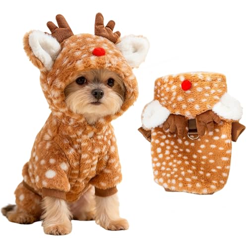 TECHEEL Weihnachten Haustier Kleidung Weihnachtskostüm Katzen Hunde Kostüm Weihnachts hundekostüm Weihnacht Weihnachtskostüm Katzen für Klein Hund Katze (Elch L)