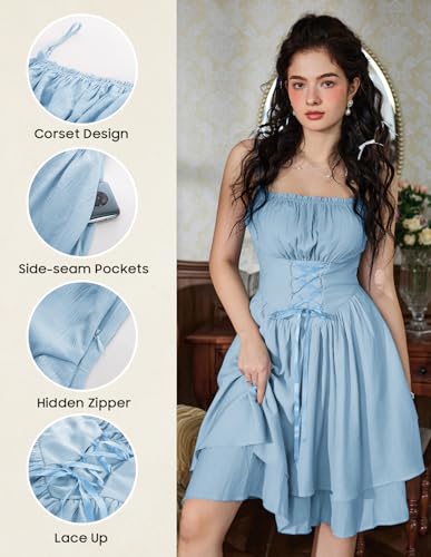 Image of Scarlet Darkness Corset Mini Sundress Chiffon Homecoming Dress for Women