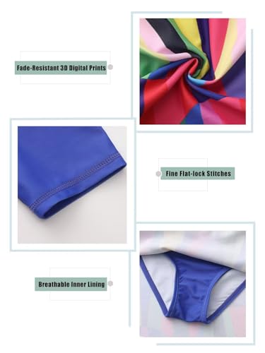 Image of Girls One Piece Swimsuits Bathing Suit for Kids Girls Summer Swim Dress Short Sleeve Swimwear 3-16 Years