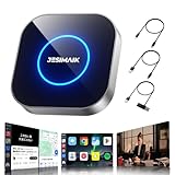 JESIMAIK CarPlay AI Box UHDlite 車内で動画視聴可能 CarPlay/Android Auto搭載 Android13.0 アダプター 画面任意分割 Appインストール SIM/TFカードスロット 512GB拡張 4GLITE通信 GPS内蔵 高性能チップ アルミ合金筐体 ヒートシンク 高速 安定 ワイヤレス自動接続 小型 98%以上車種対応可能 (8+128GB)