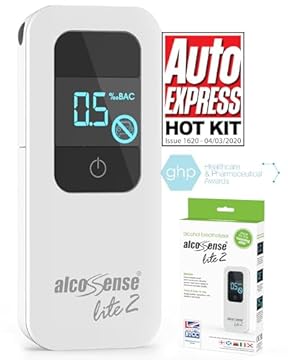 AlcoSense Lite 2 Breathalyser/Alcohol Tester for UK, Ireland and Scotland/CE Approved Alcohol Detector & Home Breathalyzer