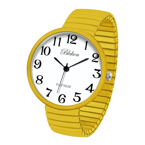 Blekon Collections New Super Large Face Stretch Band Japanese Movement PC21J Fashion Watch
