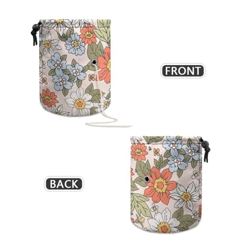 Image of Sellikakes Bright Flower Yarn Storage Bag Crochet Organizer, Small Crochet Bag Organizer Portable Yarn Storage Knitting Bags, Yarn Holder for Crocheting Project Store Skein Balls