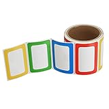 300pcs Colorful Name Tag Labels Plain Name Tag Stickers, 4 Assorted Colors, 2 1/4 X 3 1/2