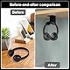 Lvjkes 2Stk Headset halterung, Unter dem Tisch kopfhörer ständer, Kopfhörer halterung mit starkem, Klebeband, Rutschfest und verschleißfest, Geeignet für Schreibtische, Computertische (Schwarz)
