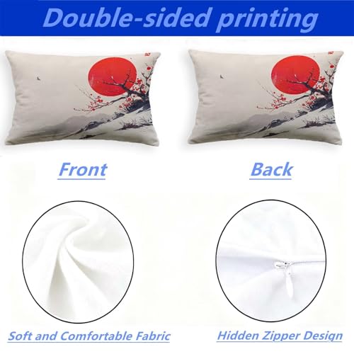 Housse de coussin rouge 60x90cm avec impression recto verso lot de 2