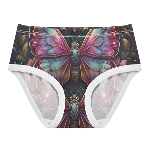 Durable Toddler Girls Underwear 2t Cotton Cute Panties Girl Vibrant Colorful Butterfly Floral Undies Kids Briefs