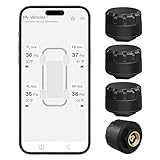 B-Qtech Tire Pressure Monitoring System, Wireless TPMS with 4 External Sensors for RV Trailer Camper Car Truck, 6 Alarm Modes, Support iOS & Android, Real-time Display Tire Pressure Temperature