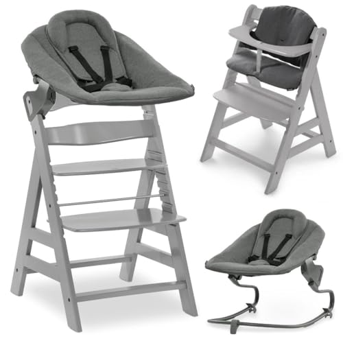 hauck Seggiolone Pappa Evolutivo Alpha Plus Newborn Set Premium, Da 0 Mesi con Sdraietta Neonati...