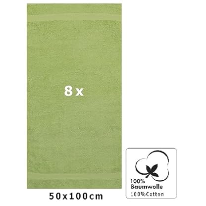 Betz 8 Stück Handtücher Set Größe 50 x 100 cm Handtuch Premium 100% Baumwolle (avocadogrün) – Bild 3