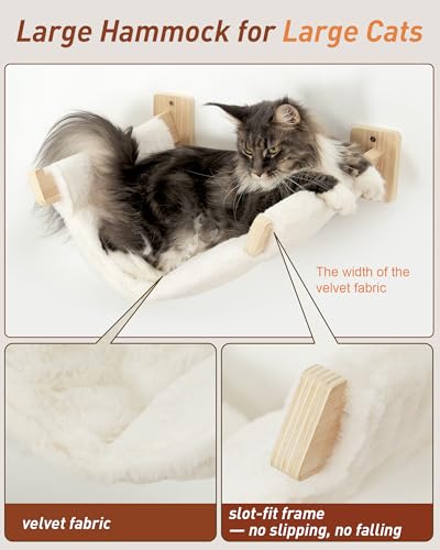 Mueble de pared para gatos 5 en 1 con hamaca y rascador miniatura 2