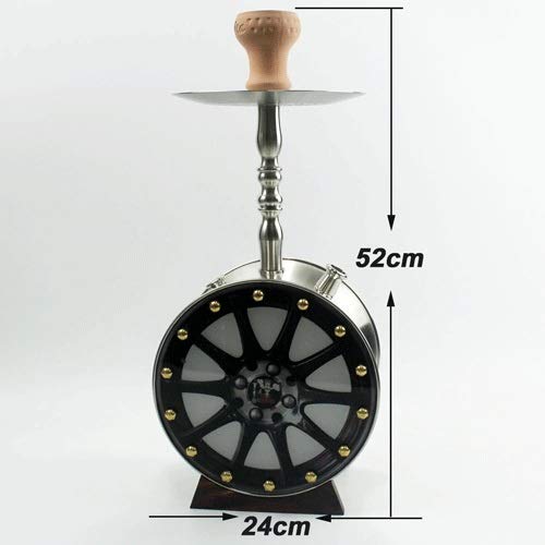 JYXZM Shisha Komplett Set Edelstahl 52cm |Premium Hookah Wasserpfeife Komplettset mit Silikonschlauch Alumundstück… – Bild 8