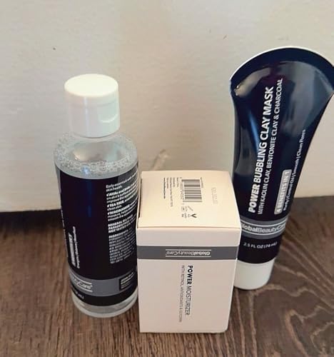 Power Skin Care Set, Clay Mask and Moisturizer with Toner, 3 Piece Collection
