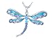 Alilang Blue Purple Glitter Enamel Rhinestone Dragonfly Pendant Necklace
