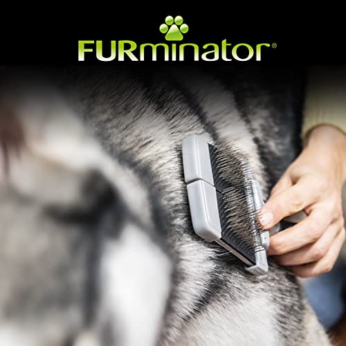 Furminator Zupfbürste Größe L weich - große Bürste mit weichen Borsten für Hunde und Katzen mit seidigem oder drahtigem Fell