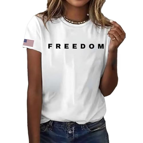 BTDECLAR Charlie Kirk Freedom Shirt Freedom T-Shirt Unisex Charlie Kirk Merch Crewneck Short Sleeve Letter Print Graphic Tees