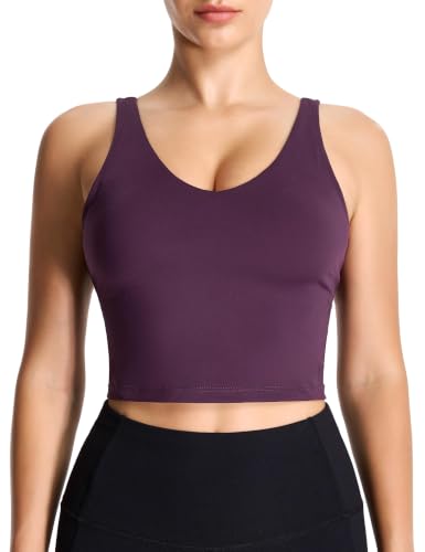 Image of THE GYM PEOPLE Womens' Sports Bra Longline Wirefree Padded with Medium Support