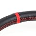 Auto Dynasty 350mm Black 6-Bolt Spoke Red Stitched PVC Leather Racing Steering Wheel