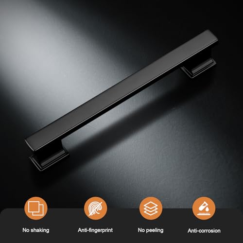 Probrico 5 Pack 5 Inch Matte Black Cabinet Handles, Heavy-Duty Drawer Pulls for Dresser Hardware, Corrosion-Resistant Pulls for Cabinets and Drawers. by Probrico - Image 2