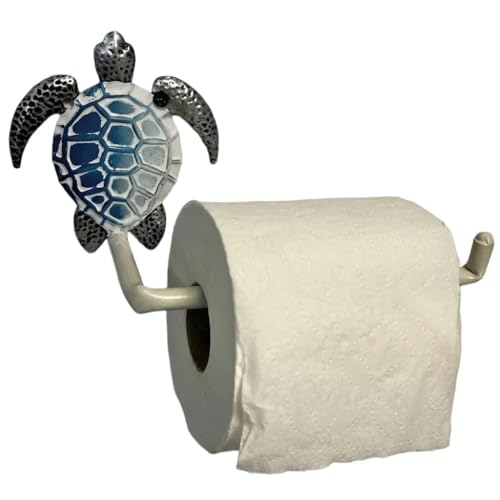 The Bridge Collection Sea Turtle Toilet Paper Holder - Nautical and Ocean Themed Coastal Bathroom Accessory for Beach House and Tropical Decor