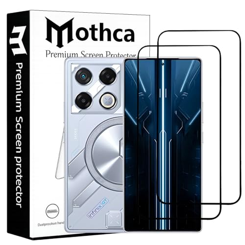 Image of Mothca Military-Grade Tempered Glass Screen Protector Compatible for Infinix GT 20 Pro with Edge to Edge Coverage - Case Friendly, Anti-Scratch & Bubble-Free Installation Kit (Pack of 2)