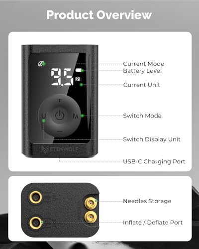 image for ETENWOLF P300 Plus Ball Pump, Electric Basketball Pump Inflation and D