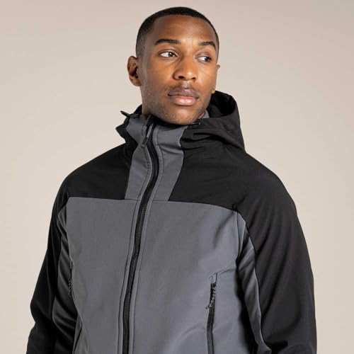 Craghoppers Mens Expert Active Contrast Hooded Soft Shell Jacket (L) (Carbon Grey/Black) - Image 4