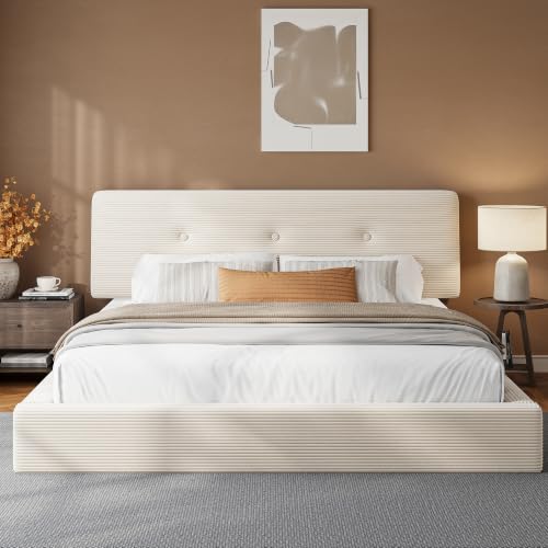 Image of EnHomee Cloud Bed Frame King Size with Adjustable Headboard