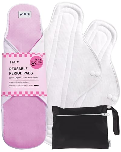 Pixie Organic Cotton Reusable Menstrual Pads (3-Pack)