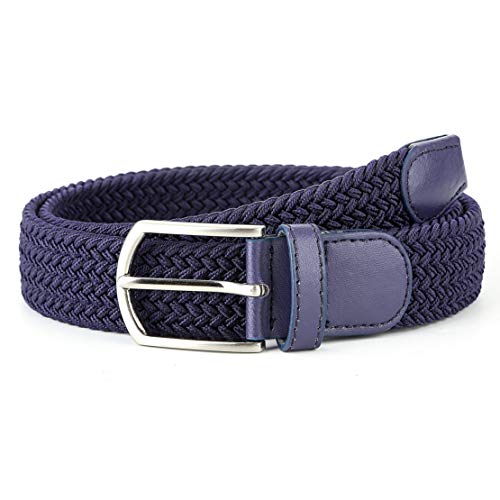 Image of Braided Canvas Woven Elastic Stretch Belts for Men /Women /Junior with Multicolored