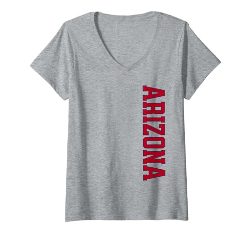 Damen Classic Arizona Print Retro Varsity Vintage Pittsburg T-Shirt mit V-Ausschnitt