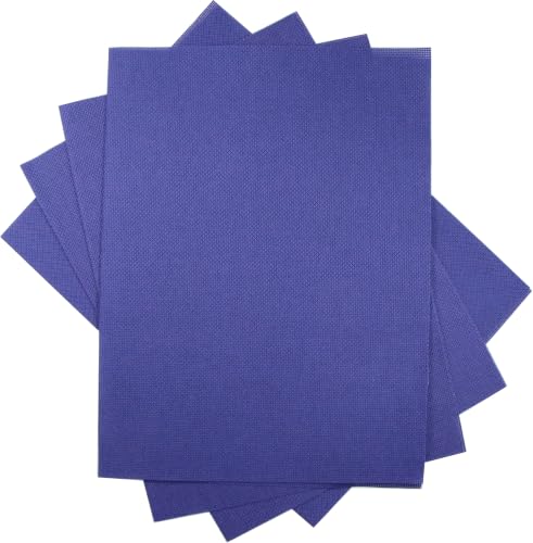 Image of KCS 4 /6 pc of 12 inch x 18 inch 30cmx45cm 18CT Counted Cotton Aida Cloth Cross Stitch Fabric (Royal Blue, 4 pc)