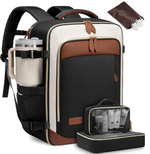 LOVEVOOK Travel Backpack for Women, 40L Carry On Backpack with 3 Packing Cubes,TSA Personal Item Travel Bag Airline Approved, Water Resistant Weekender Overnight Luggage Daypack, Fits 17 Inch Laptop