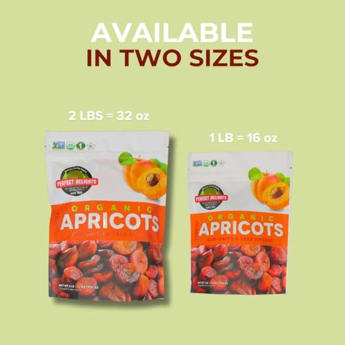 Perfect Delights Sun-Dried Organic Apricots, Vegan & Healthy Fruit Snack for Kids and Adults - Single Pack (32 oz) - Image 7