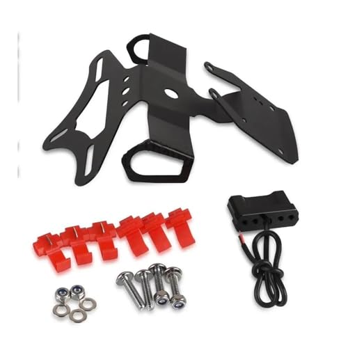 XKCMGSI Soporte de matrícula Soporte Placa Matrícula Freno Luz Trasera Motocicleta para Z900 2017 2018 2019 2020 2021 2022 Soporte Montaje Luz Trasera Plegable Portamatriculas Moto Placa
