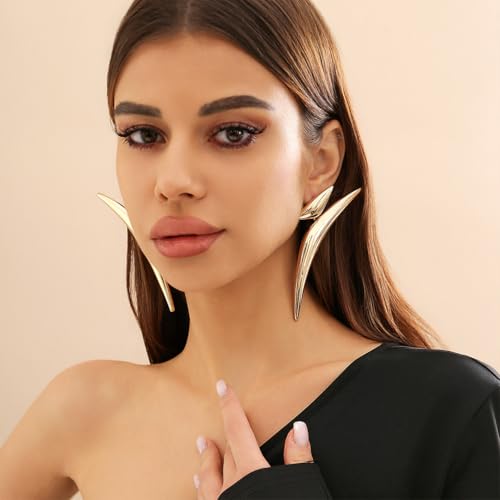 Unique Large Y2k Gold Statement Dangle Earrings for Women Exaggerated Big Irregular Oversized Silver Dangling Drop Earring Vintage Punk Jewelry Accessories2