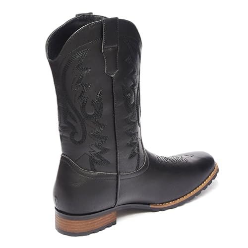 Metrocharm Men's Cowboy Western Embroidered Square Toe Boots WESTERN-033